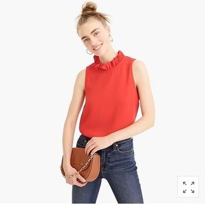 J. Crew ruffle neck blouse (color: bright cerise)